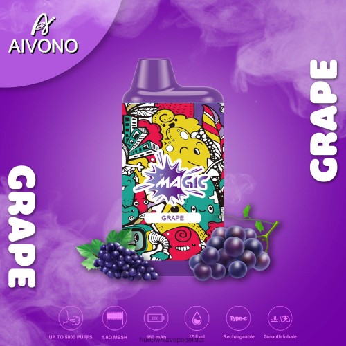 Hurtownia Vape PL - Aivono AIM MAGIC Papieros w pudełku ustnym 5800 winogrono VB00FF92
