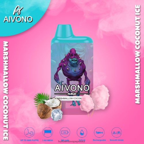 Vape Shop Lublin - Aivono AIM MAGIC Papieros w pudełku ustnym 5800 lód kokosowy z pianki marshmallow VB00FF95