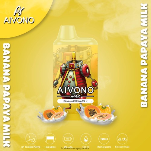 Vape Shop Warszawa - Aivono AIM MAGIC Papieros w pudełku ustnym 5800 bananowe mleko z papai VB00FF94