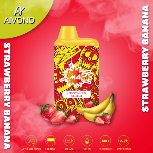 Vape Tech Poland - Aivono AIM MAGIC Papieros w pudełku ustnym 5800 banan truskawkowy VB00FF93