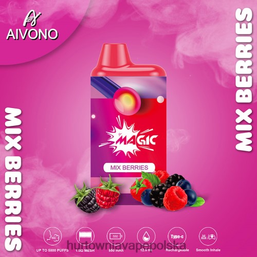 Wapować Kupic - Aivono AIM MAGIC Papieros w pudełku ustnym 5800 wymieszać jagody VB00FF100