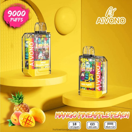Hurtownia Vape W Polsce - Aivono AIM XXL Przezroczysta naklejka na usta 9000 mango ananas brzoskwinia VB00FF49