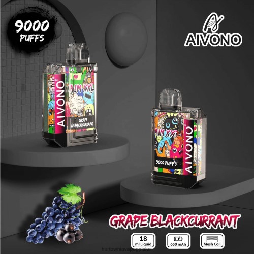 Vape Shop Kraków - Aivono AIM XXL Przezroczysta naklejka na usta 9000 winogronowa czarna porzeczka VB00FF56