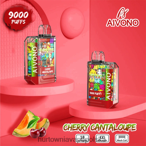 Vape Shop Wrocław - Aivono AIM XXL Przezroczysta naklejka na usta 9000 kantalupa wiśniowa VB00FF57
