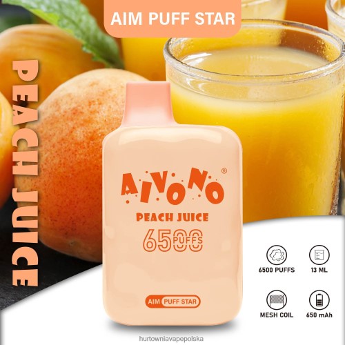 Hurtownia Vape W Polsce - Aivono AIM PUFF STAR 6500 sok brzoskwiniowy VB00FF289