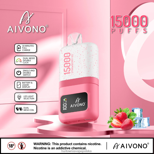 Hurtownia Vape Polska - Aivono AIM magic 15000 lód truskawkowy VB00FF71