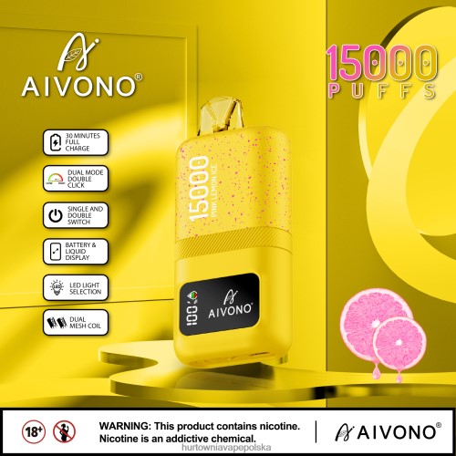 Hurtownia Vape Polska - Aivono AIM magic 15000 różowy lód cytrynowy VB00FF61