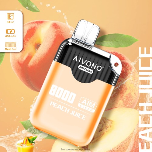 Vape Tech Poland - Aivono AIM CLEAR 8000 sok brzoskwiniowy VB00FF203