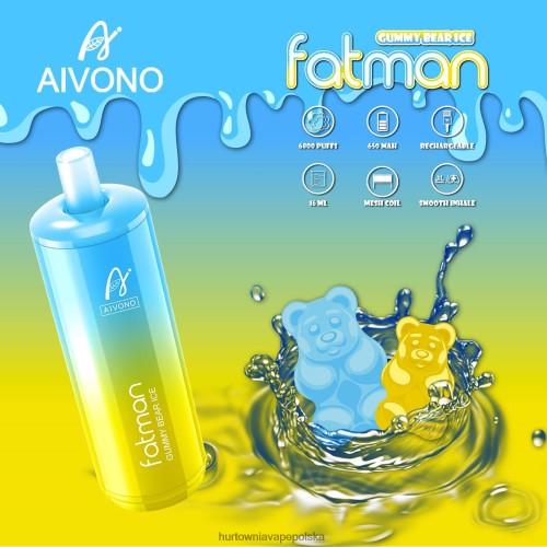 Hurtownia Vape PL - Aivono FATMAN 6800 żelkowy lód niedźwiedź VB00FF32