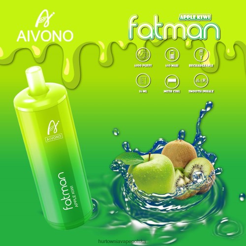 Hurtownia Vape Polska - Aivono FATMAN 6800 jabłko-kiwi VB00FF31