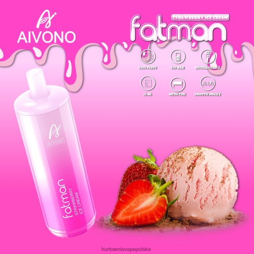 Hurtownia Vape Polska - Aivono FATMAN 6800 lody truskawkowe VB00FF21