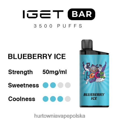 Vape Shop Białystok - lód jagodowy VPNZX98 IGET BAR 3500 5% nikotyny