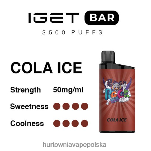 Vape Shop Kraków - lód coli VPNZX96 IGET BAR 3500 5% nikotyny