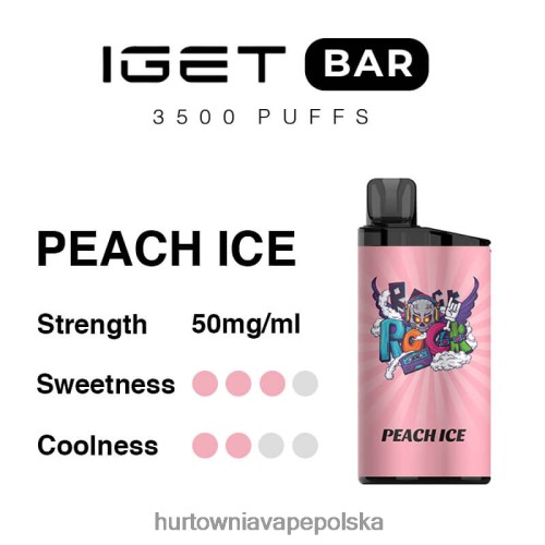 Vape Shop Lublin - lód brzoskwiniowy VPNZX95 IGET BAR 3500 5% nikotyny