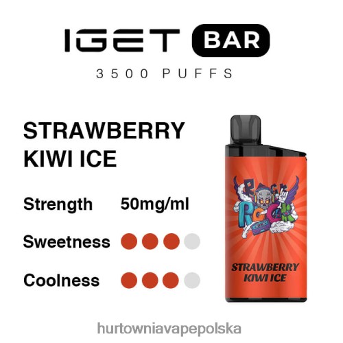 Wapować Kupic - lód truskawkowy i kiwi VPNZX90 IGET BAR 3500 5% nikotyny