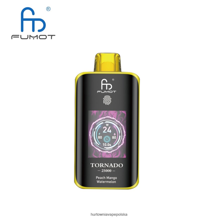Hurtownia Vape W Polsce - Fumot Tornado 25000 jednorazowych waporyzatorów arbuz brzoskwiniowo-mango 46PH2X9
