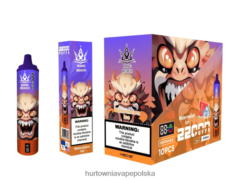 Hurtownia Vape PL - Bang Beach Inteligentny ekran o wydajności 22 000 zaciągnięć lód arbuzowy J66LVB22