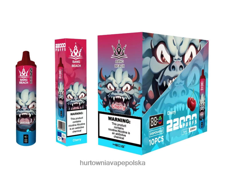 Vape Shop Wrocław - Bang Beach Inteligentny ekran o wydajności 22 000 zaciągnięć wiśniowy J66LVB17