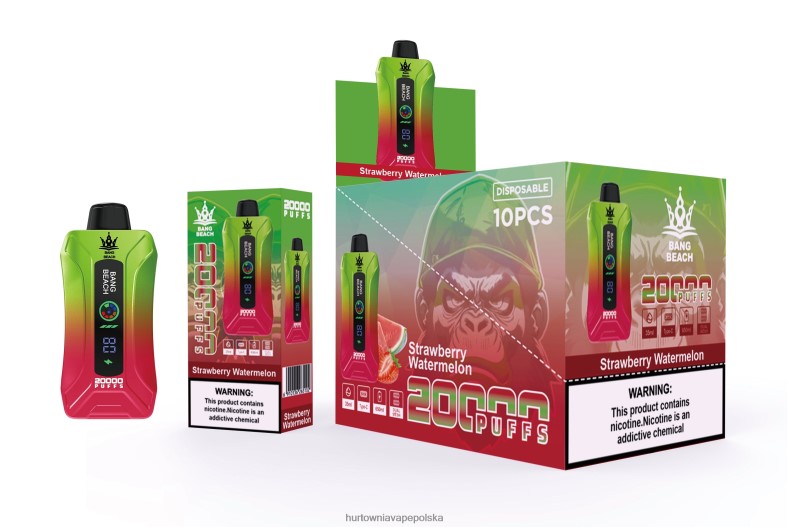 Vape Tech Poland - Bang Beach Waporyzator z inteligentnym ekranem o wydajności 20000 zaciągnięć arbuz truskawkowy J66LVB3