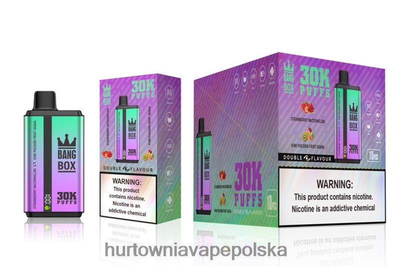 Hurtownia Vape PL - Bang Box 30000 puszek w dwóch smakach truskawkowy arbuz i kiwi marakuja gujawa J66LVB70