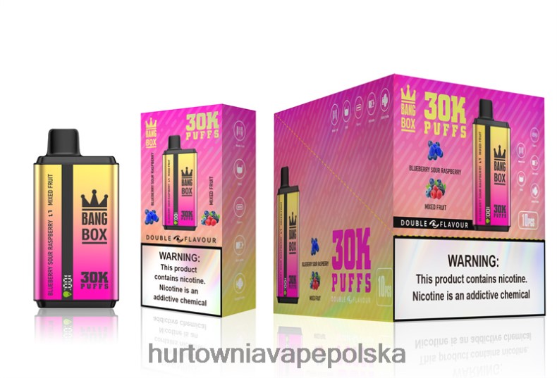 Vape Shop Białystok - Bang Box 30000 puszek w dwóch smakach borówka, kwaśna malina i mieszanka owoców J66LVB66