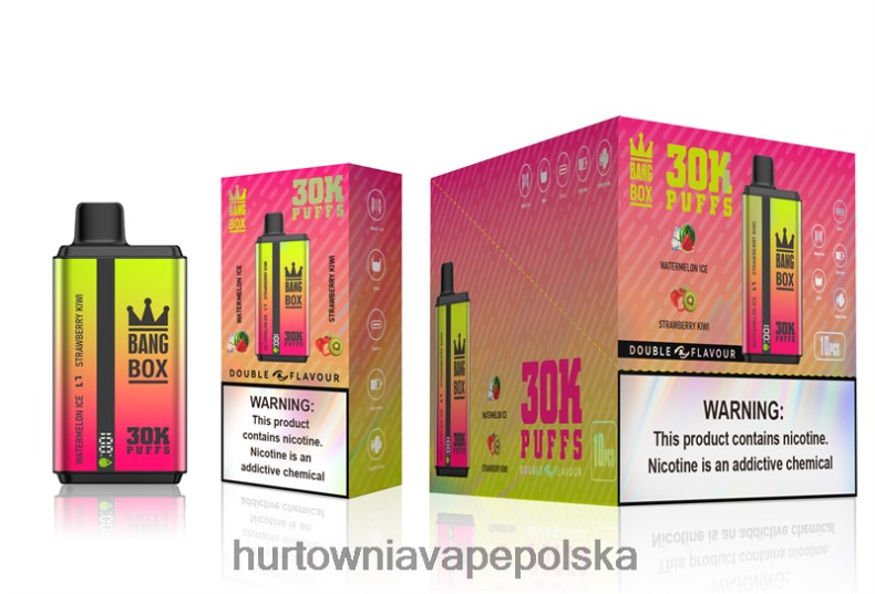 Vape Shop Warszawa - Bang Box 30000 puszek w dwóch smakach lód arbuzowy i kiwi truskawkowe J66LVB62