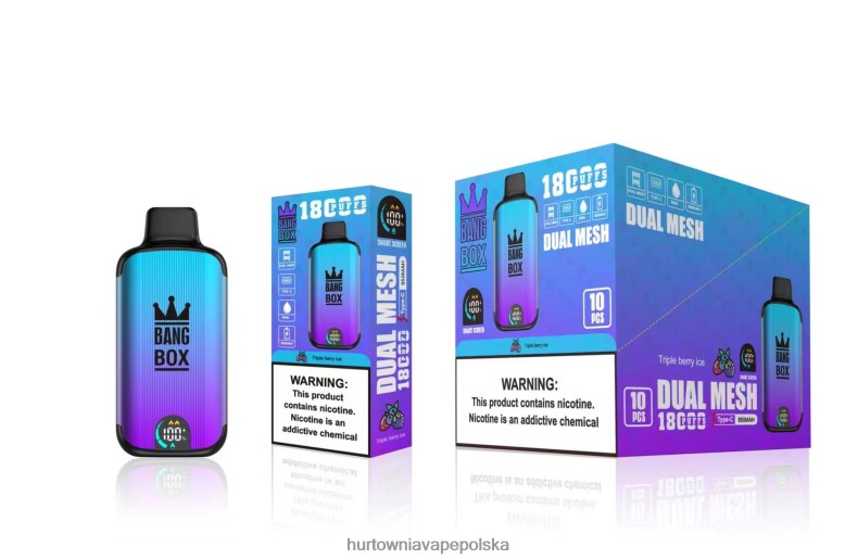 Vape Shop Wrocław - Bang Box 18 000 zaciągnięć potrójny lód jagodowy J66LVB95