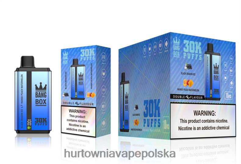 Vape Tech Poland - Bang Box 30000 puszek w dwóch smakach lód z czarnego smoka i arbuz mango i brzoskwini J66LVB71
