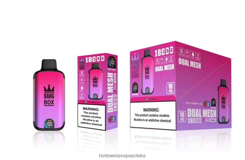 Wapować Kupic - Bang Box 18 000 zaciągnięć kwaśny lód malinowy J66LVB98