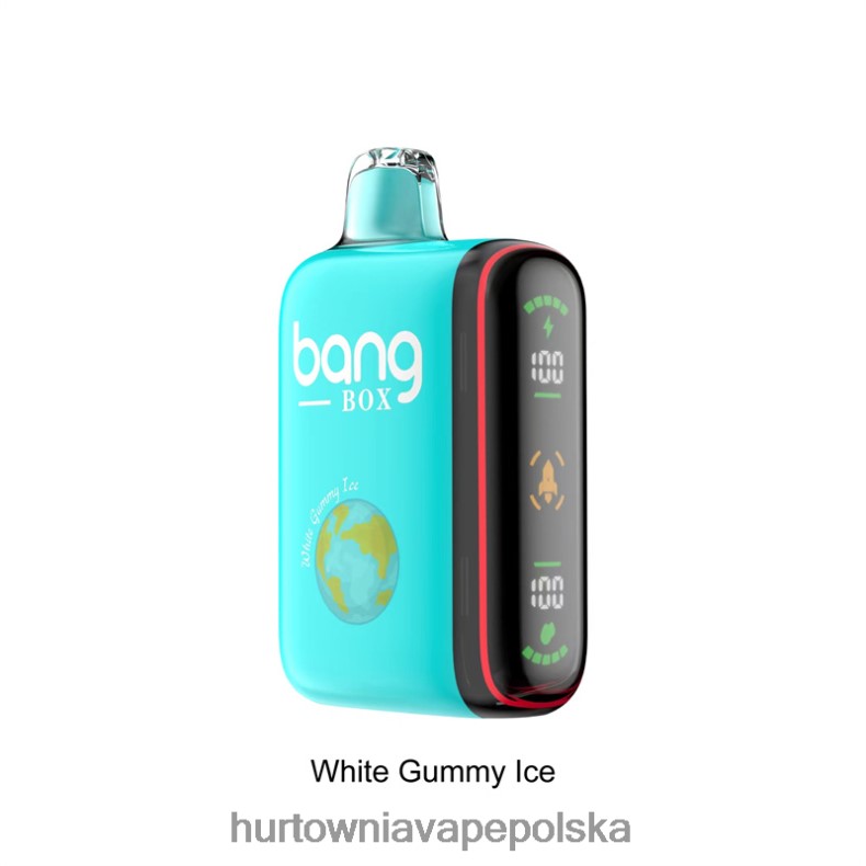 Wapować Kupic - Bang Box Inteligentny wyświetlacz mocy 9000-18000 zaciągnięć biały żelkowy lód J66LVB30