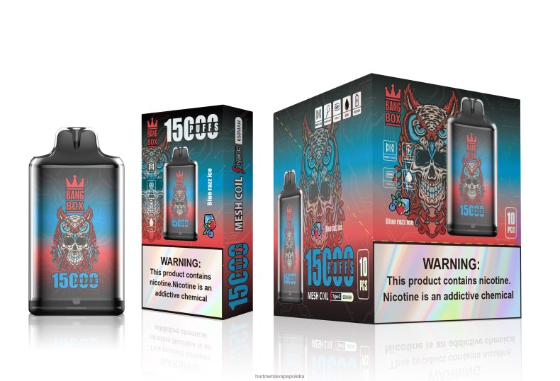 Wapować Kupic - Bang Box s1-15000 zaciągnięć niebieski razz lód J66LVB108