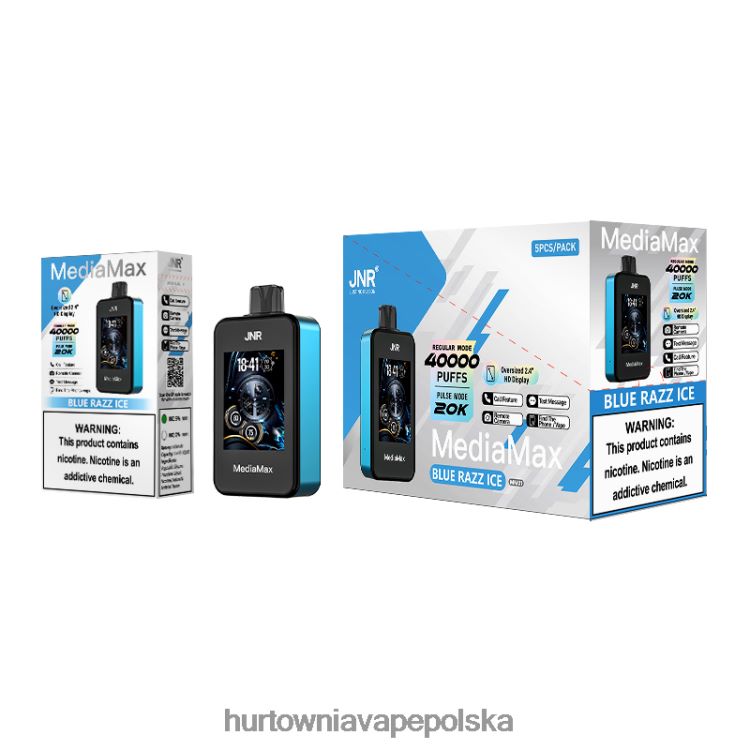 Hurtownia Vape Polska - JNR MediaMax zadycha 40 tys 004FL421 niebieski razz lód