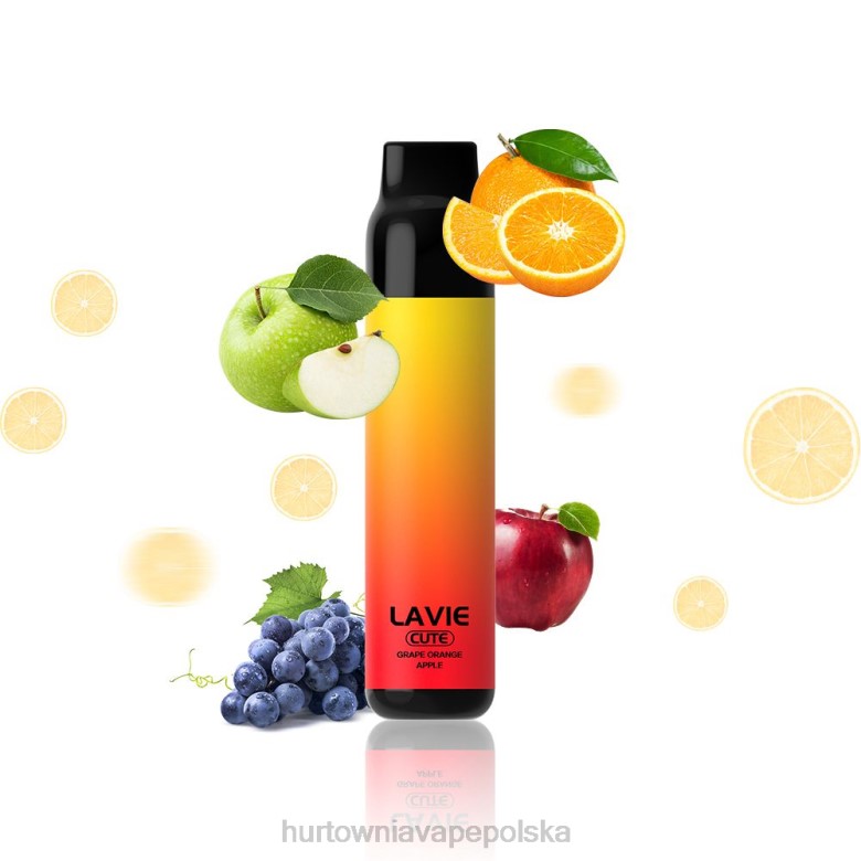 winogrono, pomarańcza, jabłko