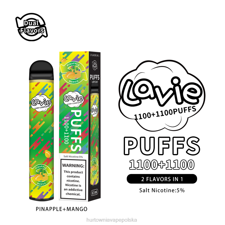 Vape Shop Kraków - LAVIE BAR Switch 2200 zaciągnięć 8R2Z296 ananas/mango