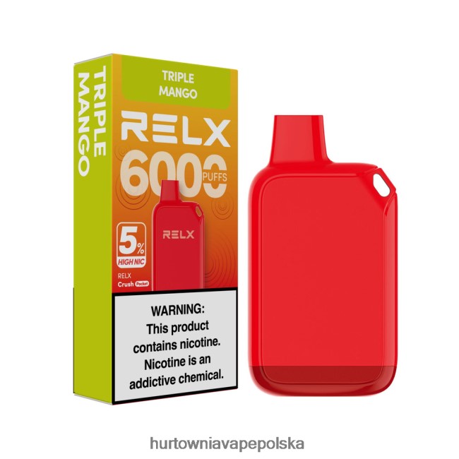 Vape Shop Kraków - RELX Crush Pocket 6000 5% wysoki nic potrójne mango F0T60626