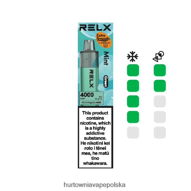 Vape Shop Warszawa - RELX MagicGo 4000 jednorazowych waporyzatorów miętowy (zielony) F0T6064