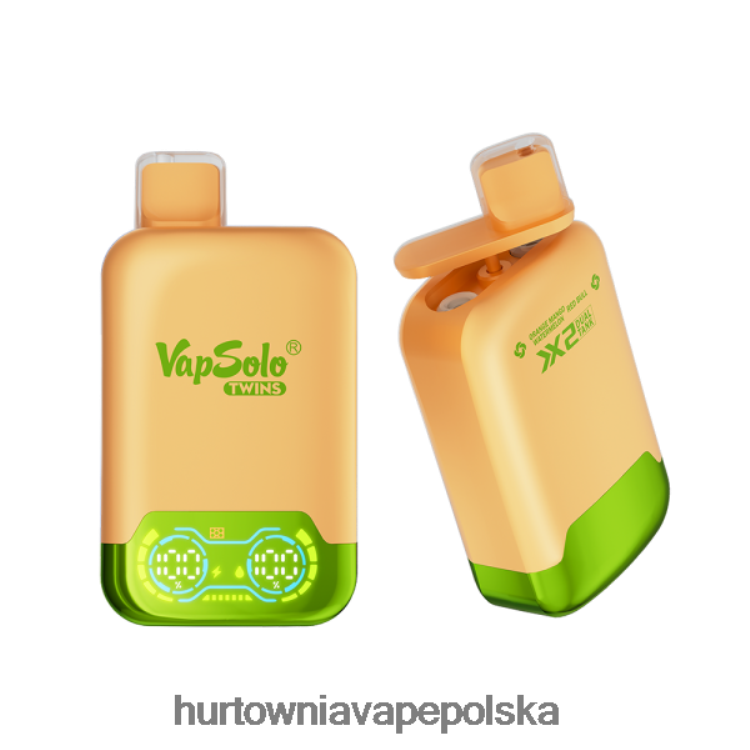 Vape Shop Warszawa - Vapsolo TWINS jednorazowy waporyzator pomarańczowy arbuz mango i czerwony byk 000000124