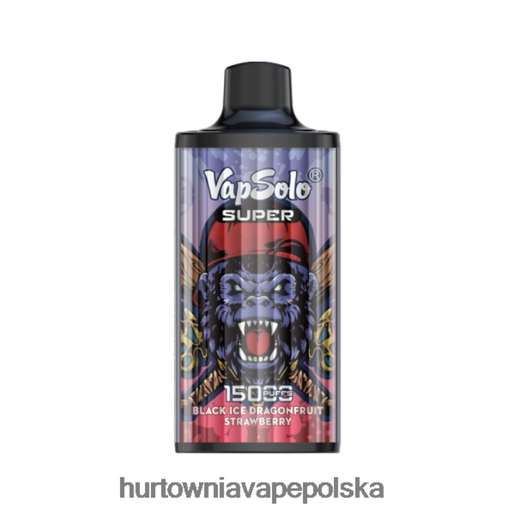 Vape Shop Wrocław - Vapsolo SUPER jednorazowy waporyzator Truskawka z czarnego lodu i dragofruit 000000107