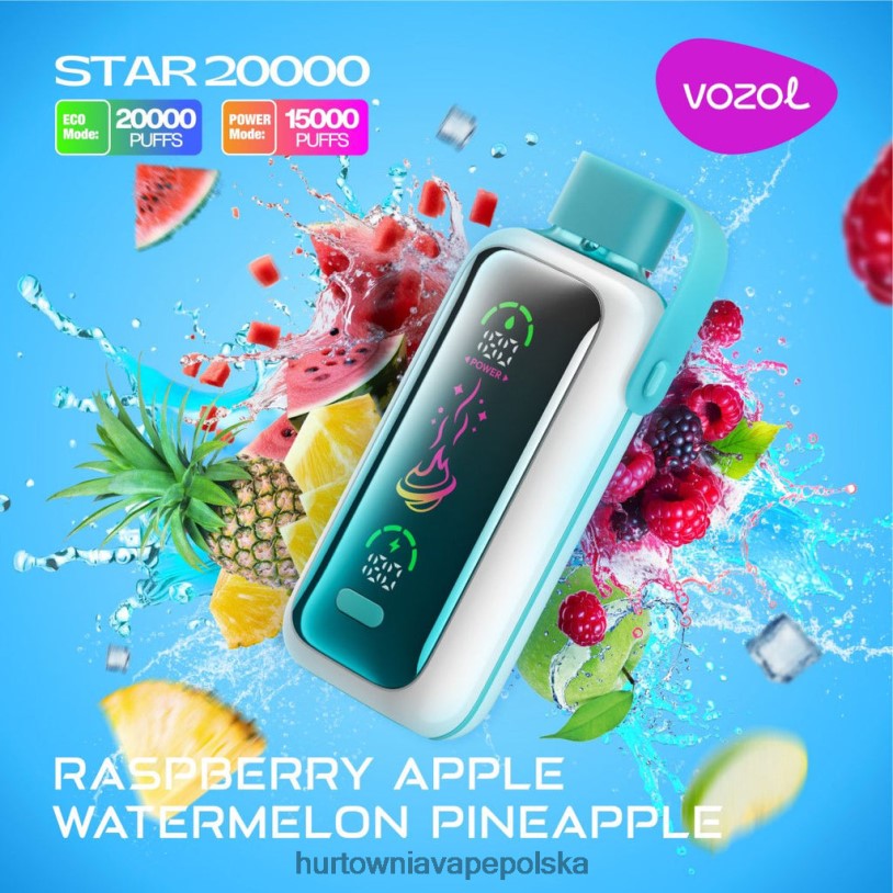 Vape Shop Białystok - VOZOL STAR 20000 ZRJDD18 malina jabłko arbuz ananas