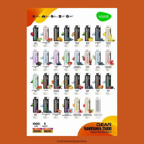 Hurtownia Vape Polska - VOZOL szisza sprzętowa 25000 wielo PZHBD01