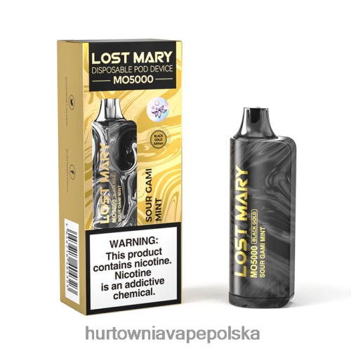 Vape Shop Kraków - kwaśna mięta gami VPNZX346 LOST MARY MO5000 czarne złoto 10 ml