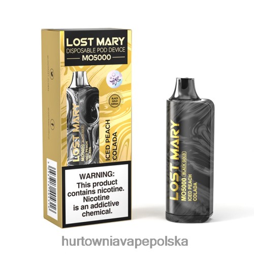 Vape Shop Lublin - mrożona kolada brzoskwiniowa VPNZX345 LOST MARY MO5000 czarne złoto 10 ml