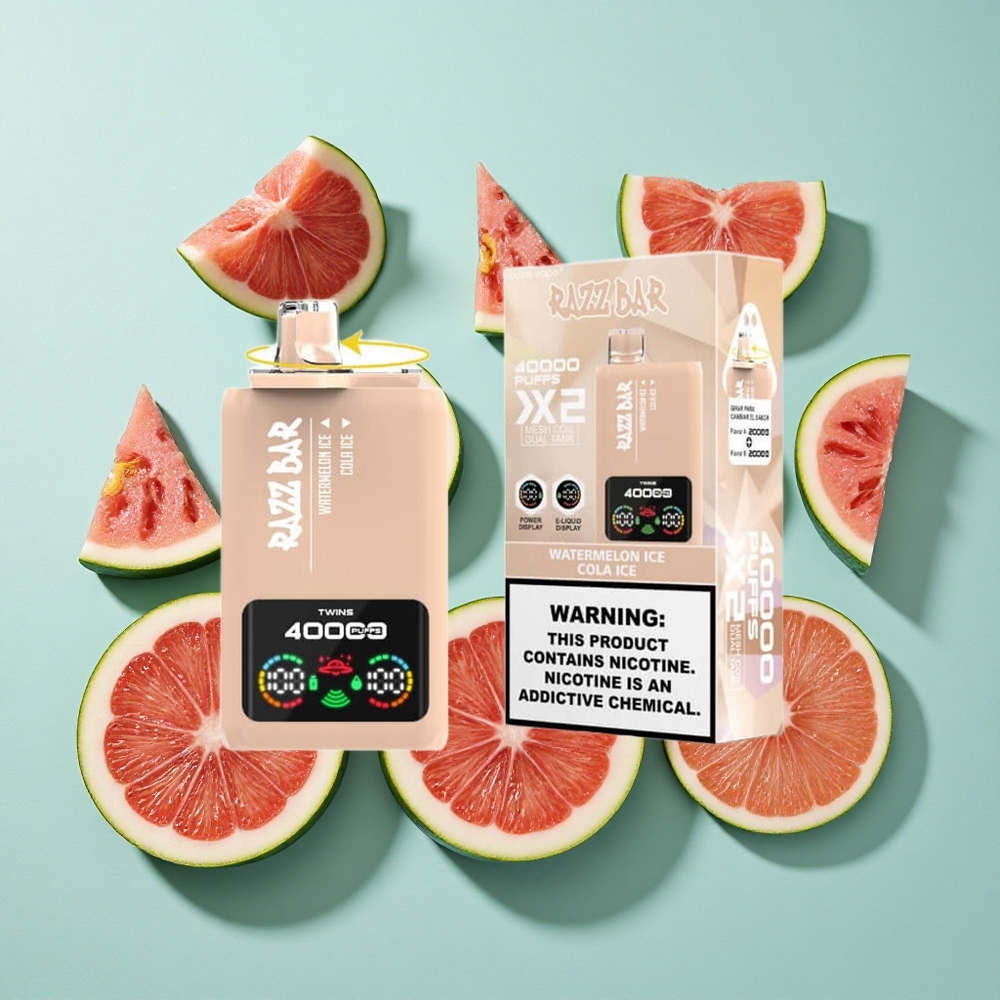 Razz Bar 40000 Zaciągnięć Jednorazowy Vape Arbuzowy Lód_Lodowa Cola 1.0 Ohm Mesh Coil