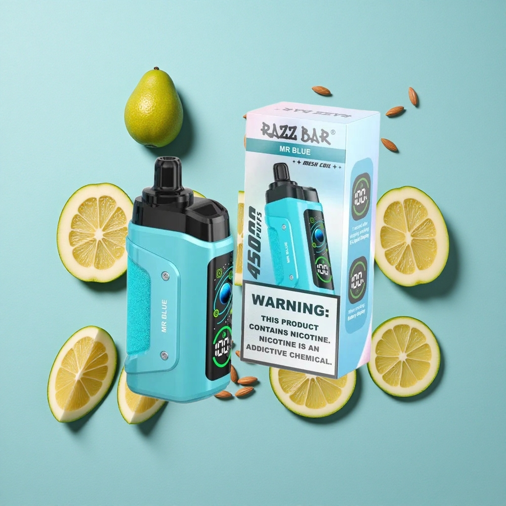 Razz Bar 45000 Jednorazowy Vape Zaciągnięć Mr Blu Italy Mesh Coil 1.0 Ohm