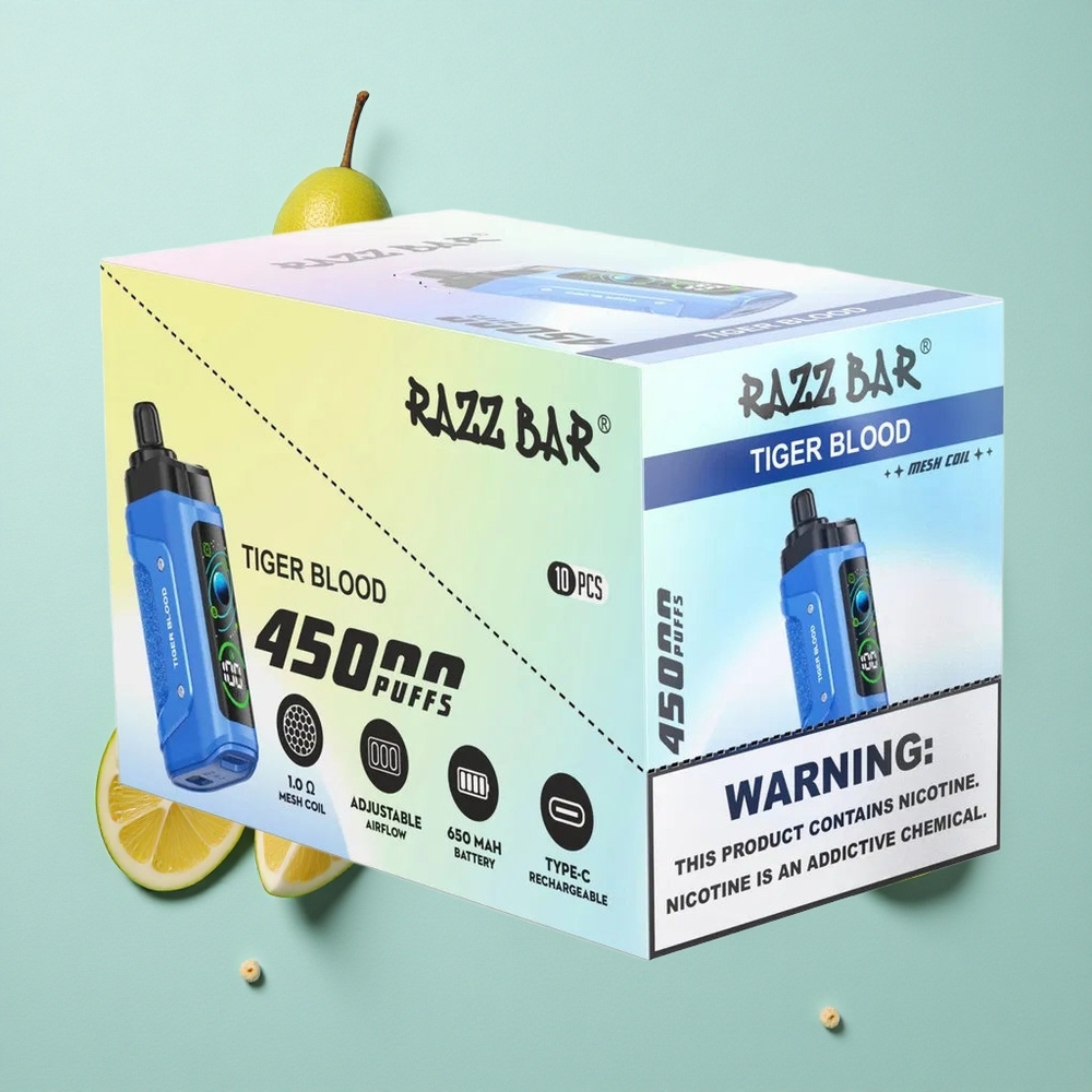 Razz Bar 45000 Zaciągnięć Jednorazowy E-papieros Sangue di Tigre
