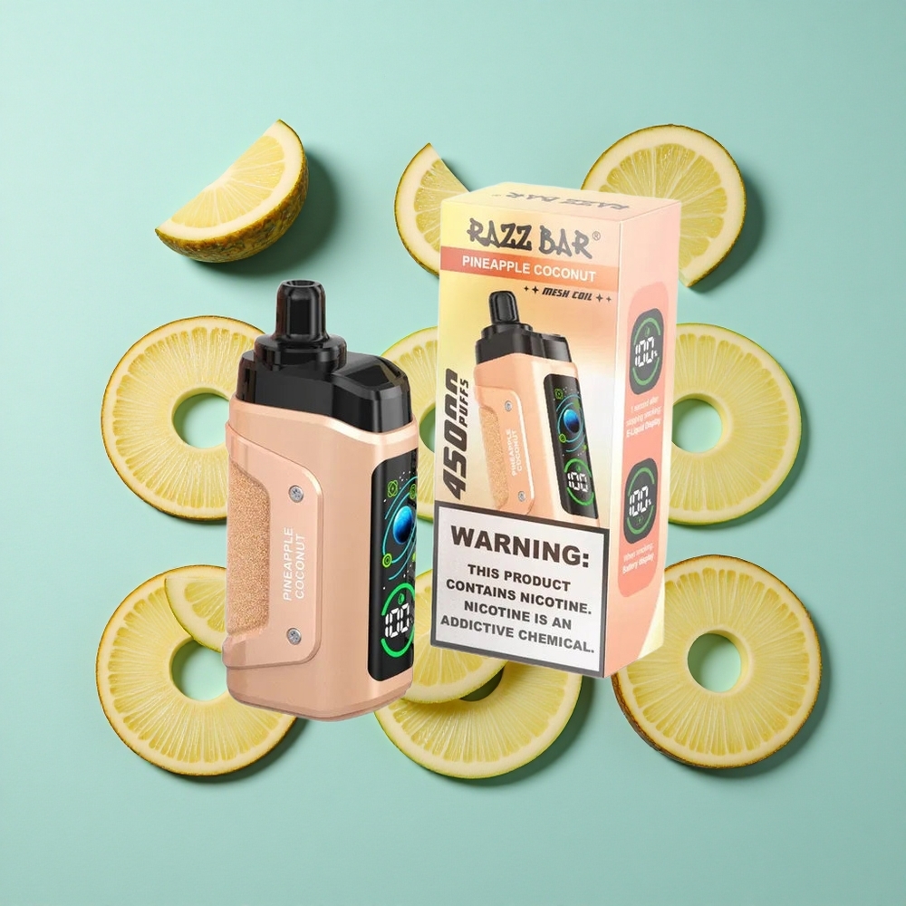 Razz Bar 45000 Zaciągnięć Jednorazowy Vape Ananas Kokosowy Typ-C Ładowany