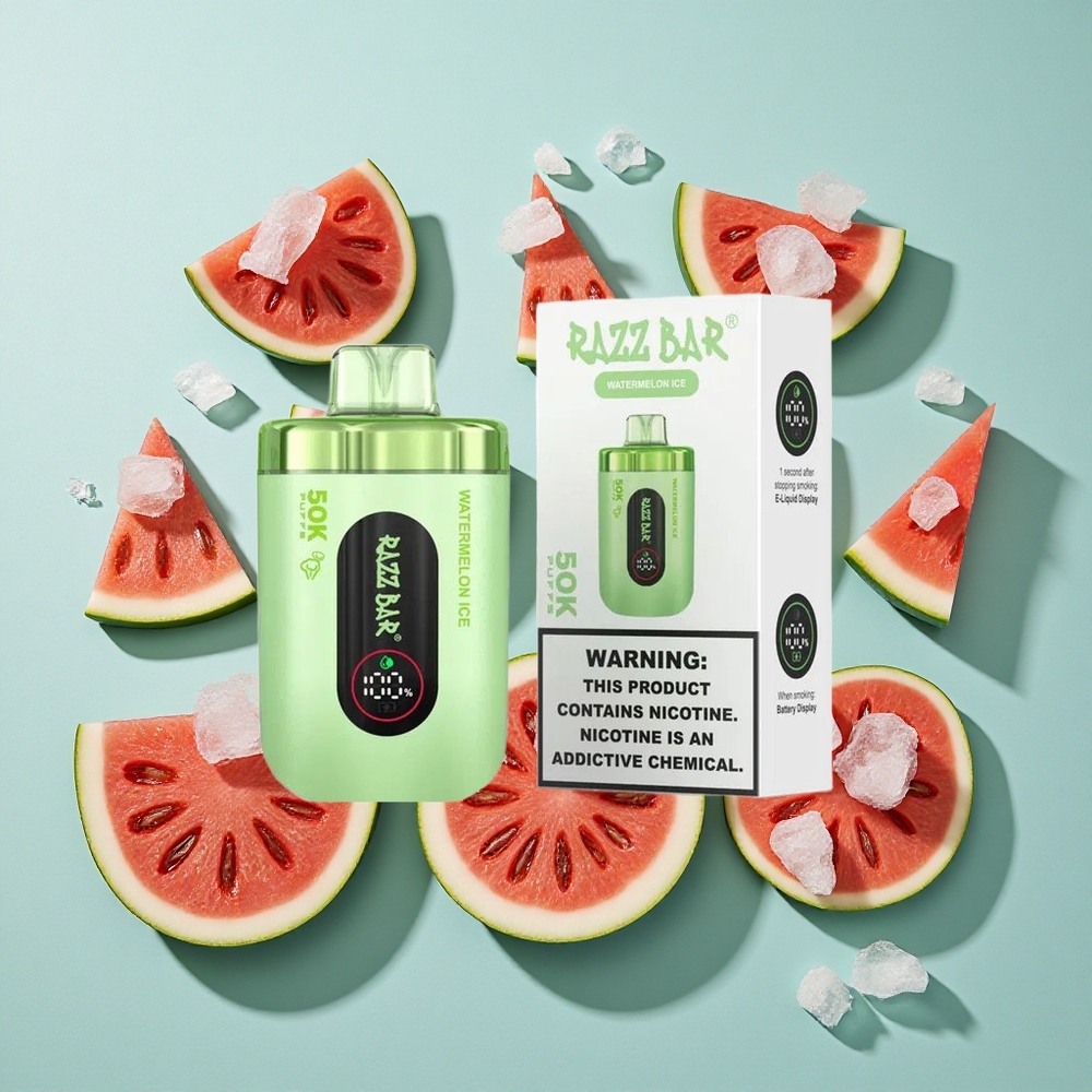 Razz Bar 50K Zaciągnięć Jednorazowy Vape Arbuz Lodowy Typ-C Ładowany