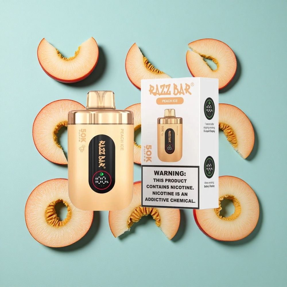Razz Bar 50K Zaciągnięć Jednorazowy Vape Brzoskwiniowy Lód z 2% Nikotyny