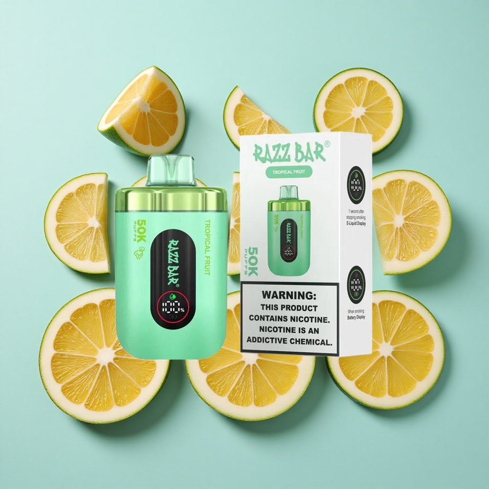 Razz Bar 50K Zaciągnięć Jednorazowy Vape Owoce tropikalne Tipo-C Ricaricabile