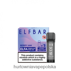 Hurtownia Vape Polska - dżem jagodowy VPNZX341 ELFBAR Elfa ampułko-napełniona kapsułka - 2ml - 20mg (2 opakowania)